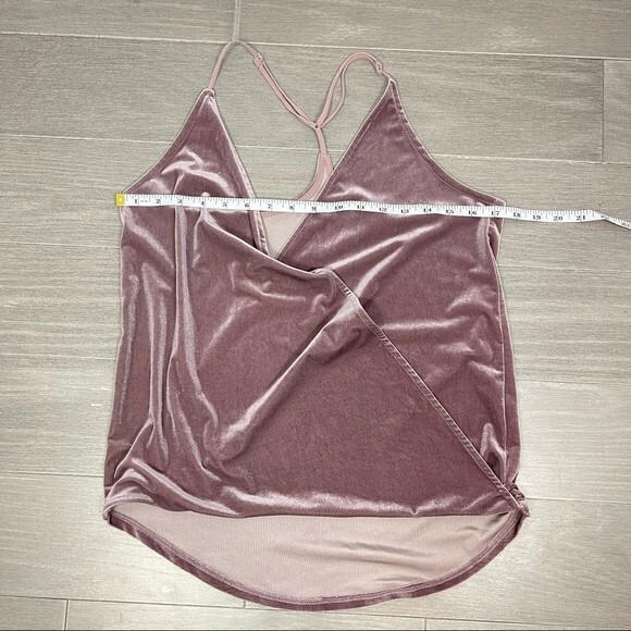 NSR velvet velour wrap top strappy high low cami tank mauve lavender pink XS - Picture 16 of 16